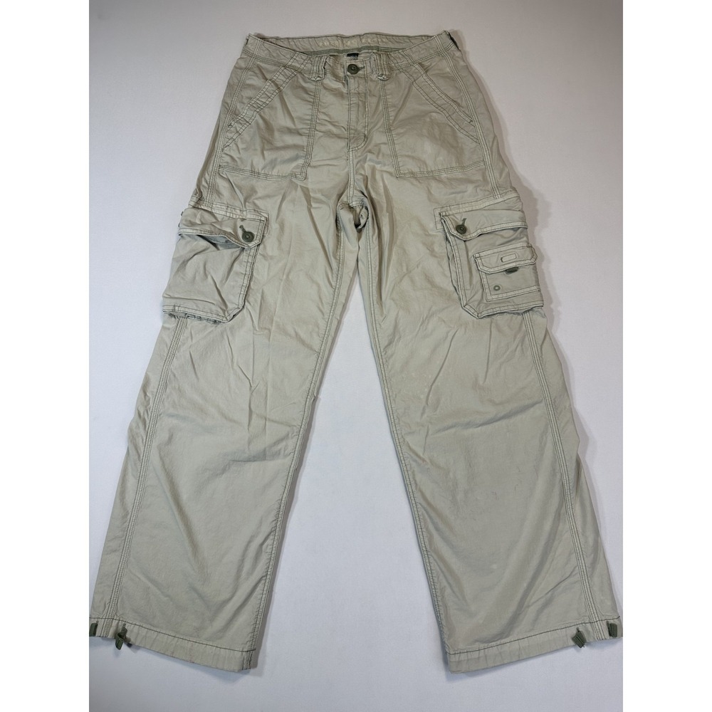 American Eagle Baggy Jogger Cargo Pants Men's 29x27 Beige Utility STAINED